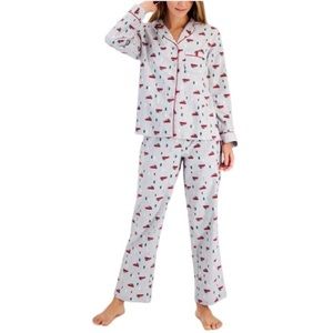 Charter Club Intimates Cotton Flannel Pajama Set Grey Holiday Cars